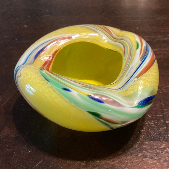 Mid century art glass ashtray